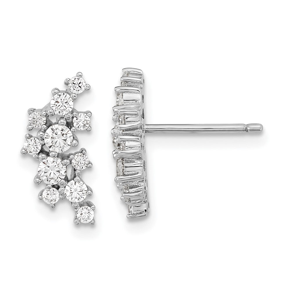 Sterlingsilber Cheryl M Rhodiniert Brillant-cut Zirkonia Cluster Stecker Ohrhänger