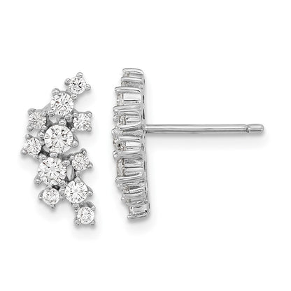 Sterlingsilber Cheryl M Rhodiniert Brillant-cut Zirkonia Cluster Stecker Ohrhänger