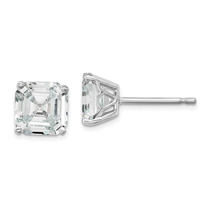 Sterlingsilber Cheryl M Rhodiniert Asscher-cut 7mm Zirkonia Quadratisch Stecker Ohrstecker