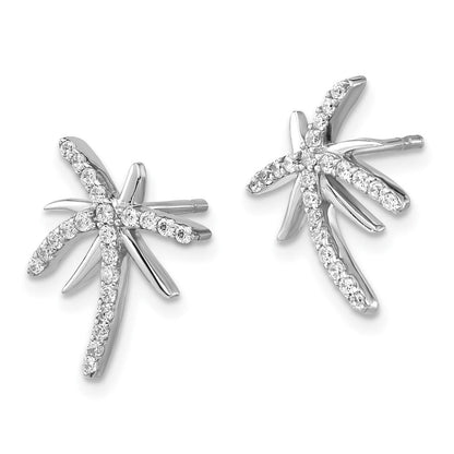 Sterlingsilber Cheryl M Rhodiniert Brillant-cut Zirkonia Palme Baum Ohrstecker