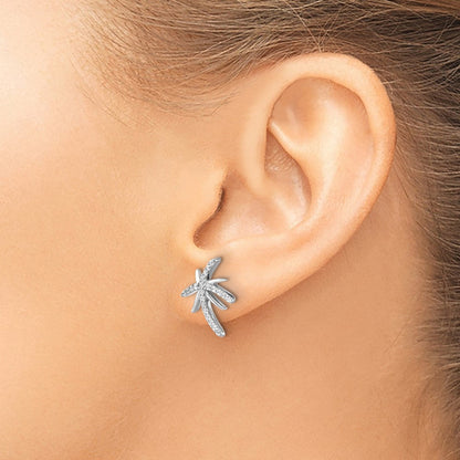 Sterlingsilber Cheryl M Rhodiniert Brillant-cut Zirkonia Palme Baum Ohrstecker