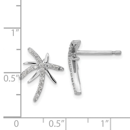 Sterlingsilber Cheryl M Rhodiniert Brillant-cut Zirkonia Palme Baum Ohrstecker