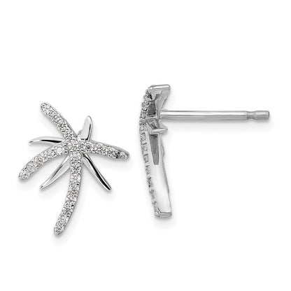 Sterlingsilber Cheryl M Rhodiniert Brillant-cut Zirkonia Palme Baum Ohrstecker
