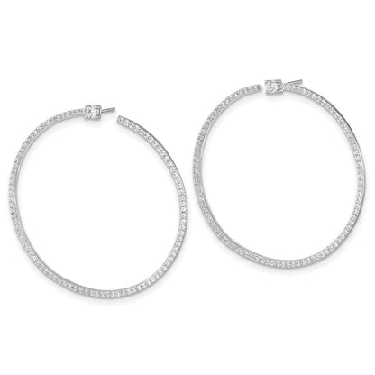 Sterlingsilber Cheryl M Rhodiniert Brillant-cut Zirkonia Stecker Creolen