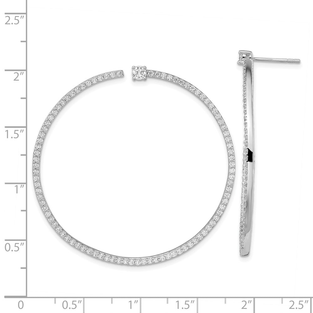 Sterlingsilber Cheryl M Rhodiniert Brillant-cut Zirkonia Stecker Creolen