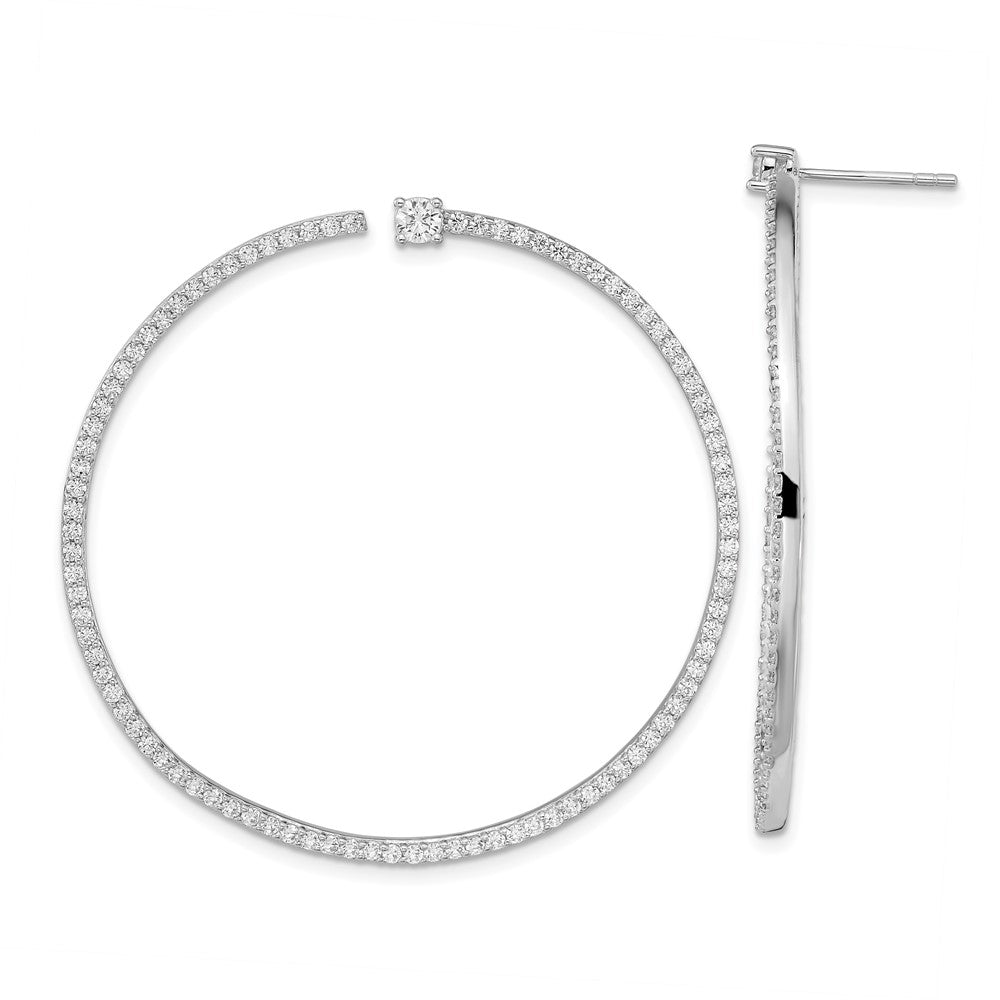 Sterlingsilber Cheryl M Rhodiniert Brillant-cut Zirkonia Stecker Creolen