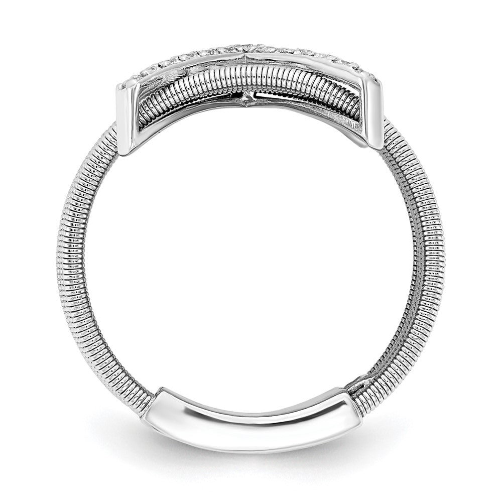 Sterlingsilber Cheryl M Rhodiniert Brillant-cut Zirkonia Strukturiert Multi-band Ring