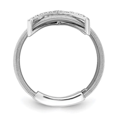 Sterlingsilber Cheryl M Rhodiniert Brillant-cut Zirkonia Strukturiert Multi-band Ring