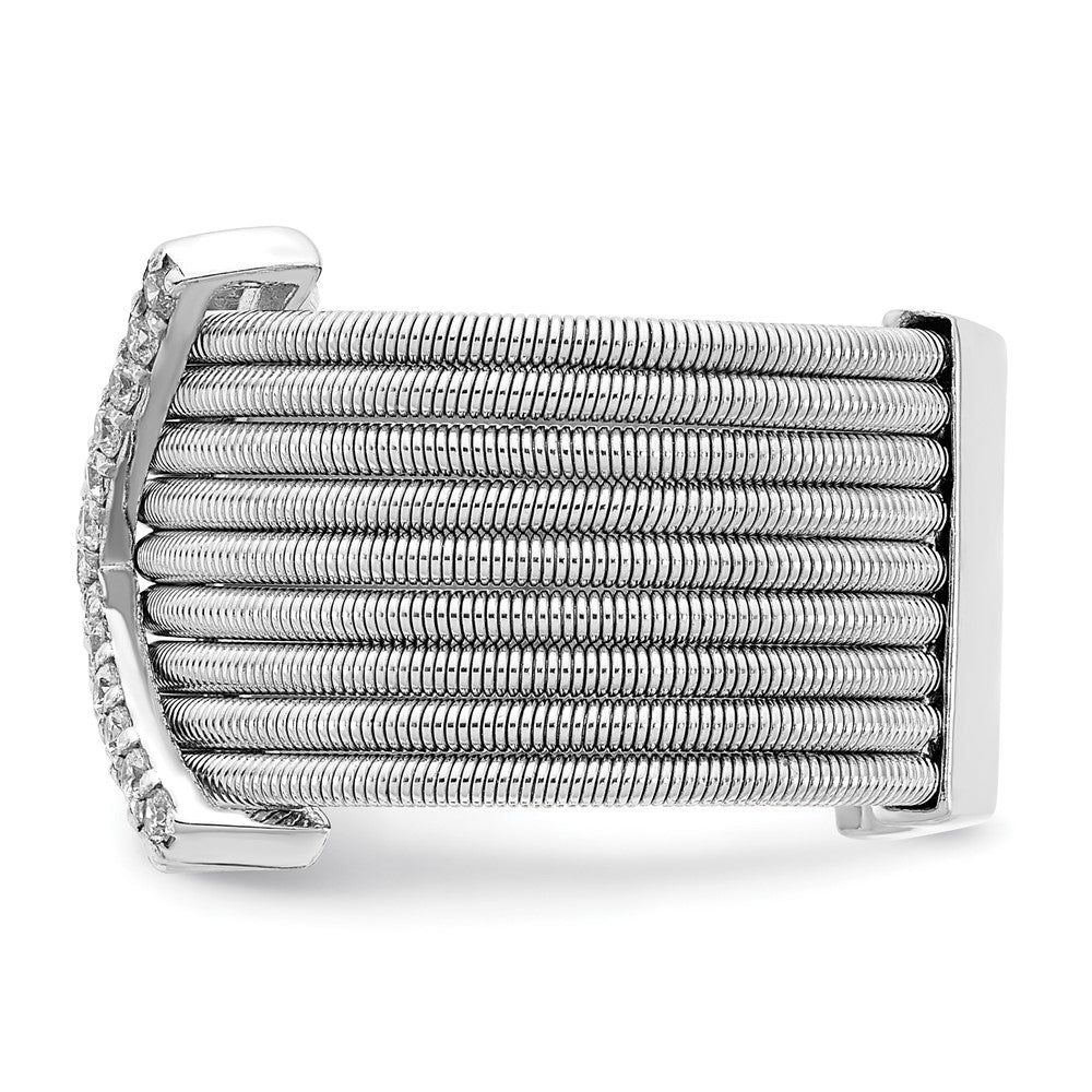 Sterlingsilber Cheryl M Rhodiniert Brillant-cut Zirkonia Strukturiert Multi-band Ring