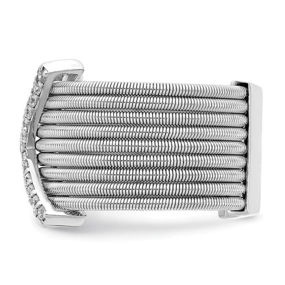 Sterlingsilber Cheryl M Rhodiniert Brillant-cut Zirkonia Strukturiert Multi-band Ring