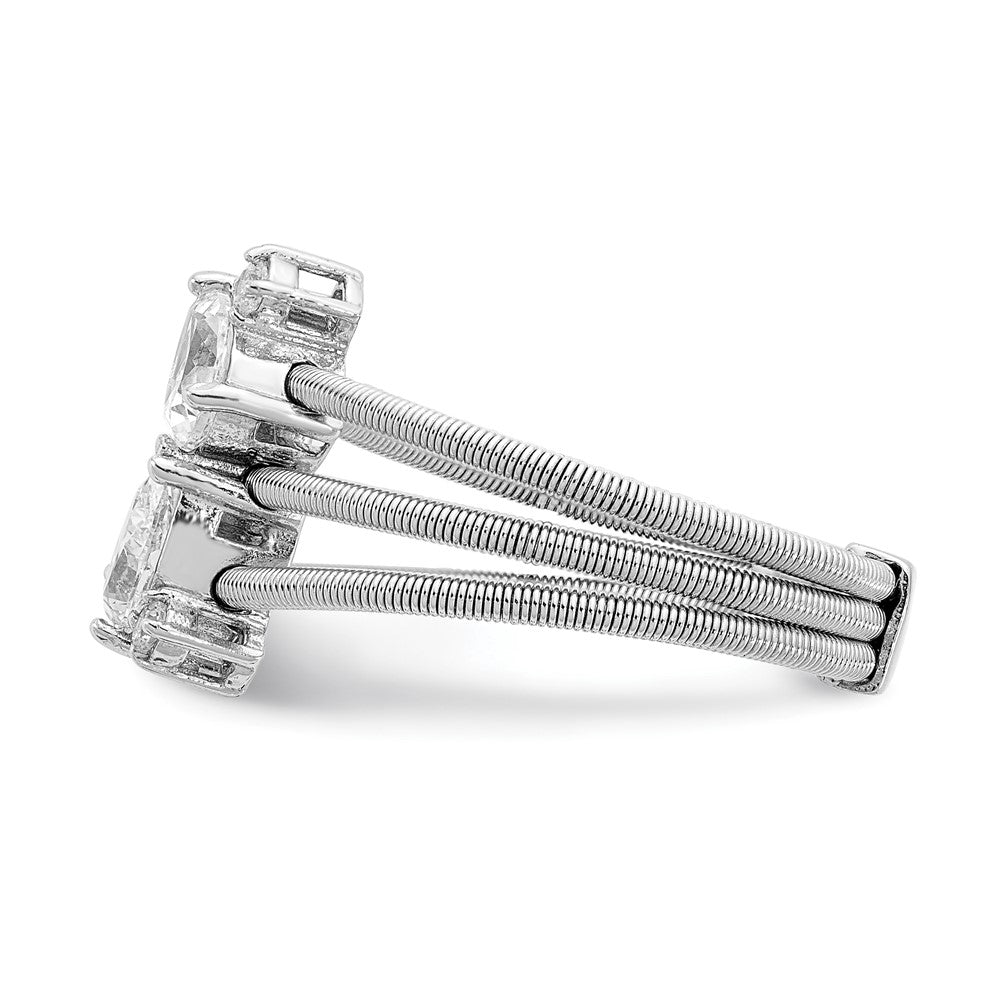 Sterlingsilber Cheryl M Rhodiniert Brillant-cut Zirkonia Strukturiert 3 Ring
