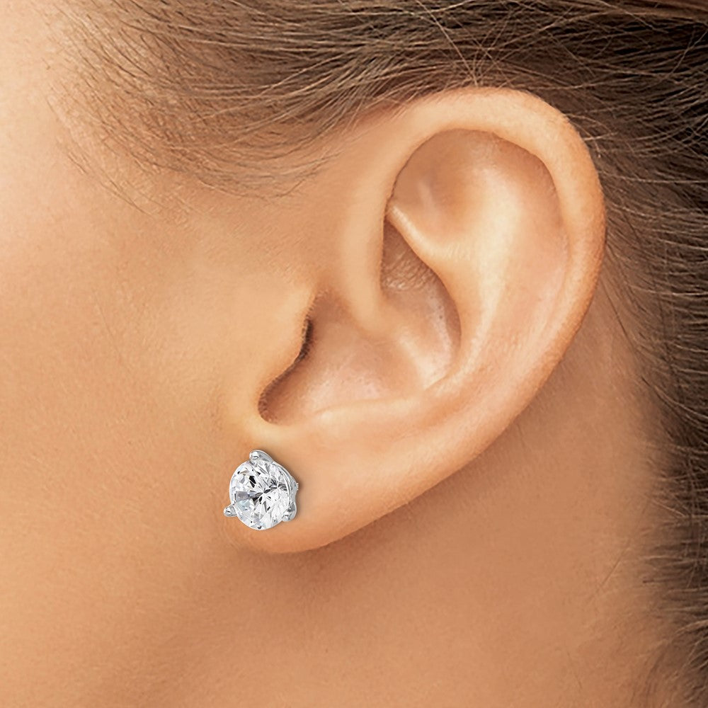 Sterlingsilber Cheryl M Rhodiniert 8mm Zirkonia Ohrstecker