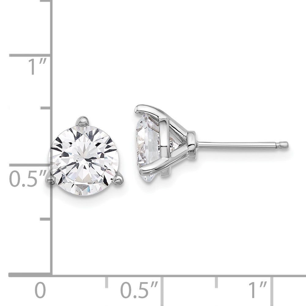 Sterlingsilber Cheryl M Rhodiniert 8mm Zirkonia Ohrstecker