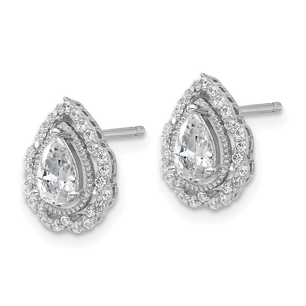 Sterlingsilber Cheryl M Rhodiniert Zirkonia Tropfen Ohrstecker