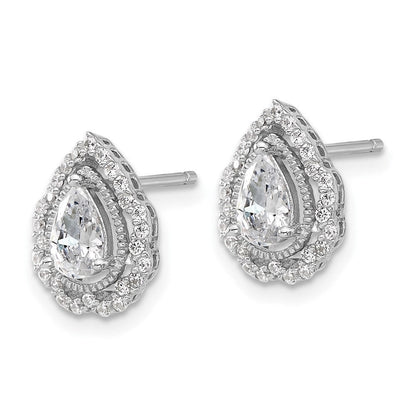 Sterlingsilber Cheryl M Rhodiniert Zirkonia Tropfen Ohrstecker