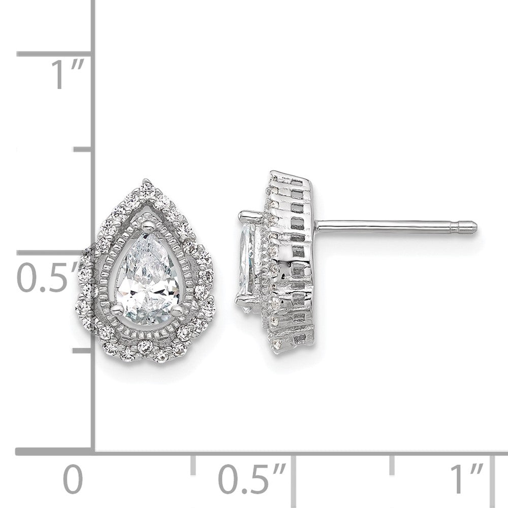 Sterlingsilber Cheryl M Rhodiniert Zirkonia Tropfen Ohrstecker