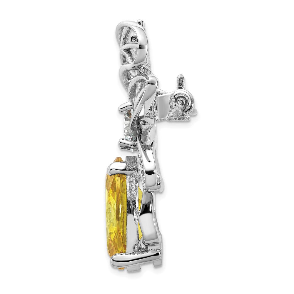 Sterlingsilber Cheryl M Rhodiniert Gelb & Klar Zirkonia Biene Brosche