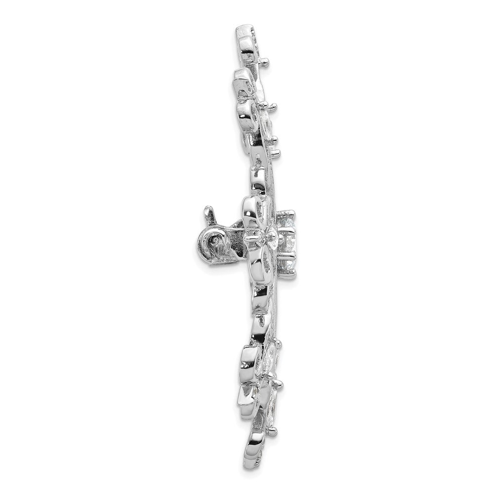 Sterlingsilber Cheryl M Rhodiniert Zirkonia Schneeflocke Brosche