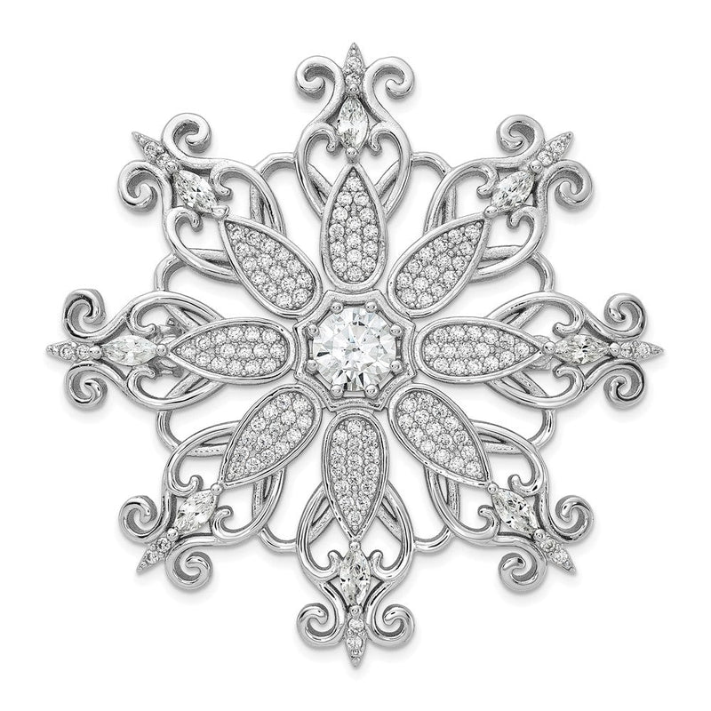 Sterlingsilber Cheryl M Rhodiniert Zirkonia Schneeflocke Brosche