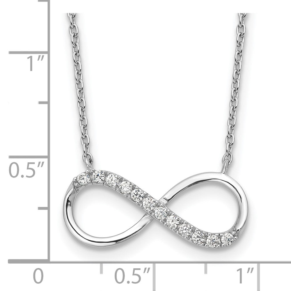 Sterlingsilber Cheryl M Rhodiniert Zirkonia Unendlichkeit Halskette