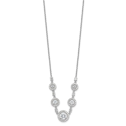 Sterlingsilber Cheryl M Rhodiniert Fantasie Zirkonia Kreise Halskette