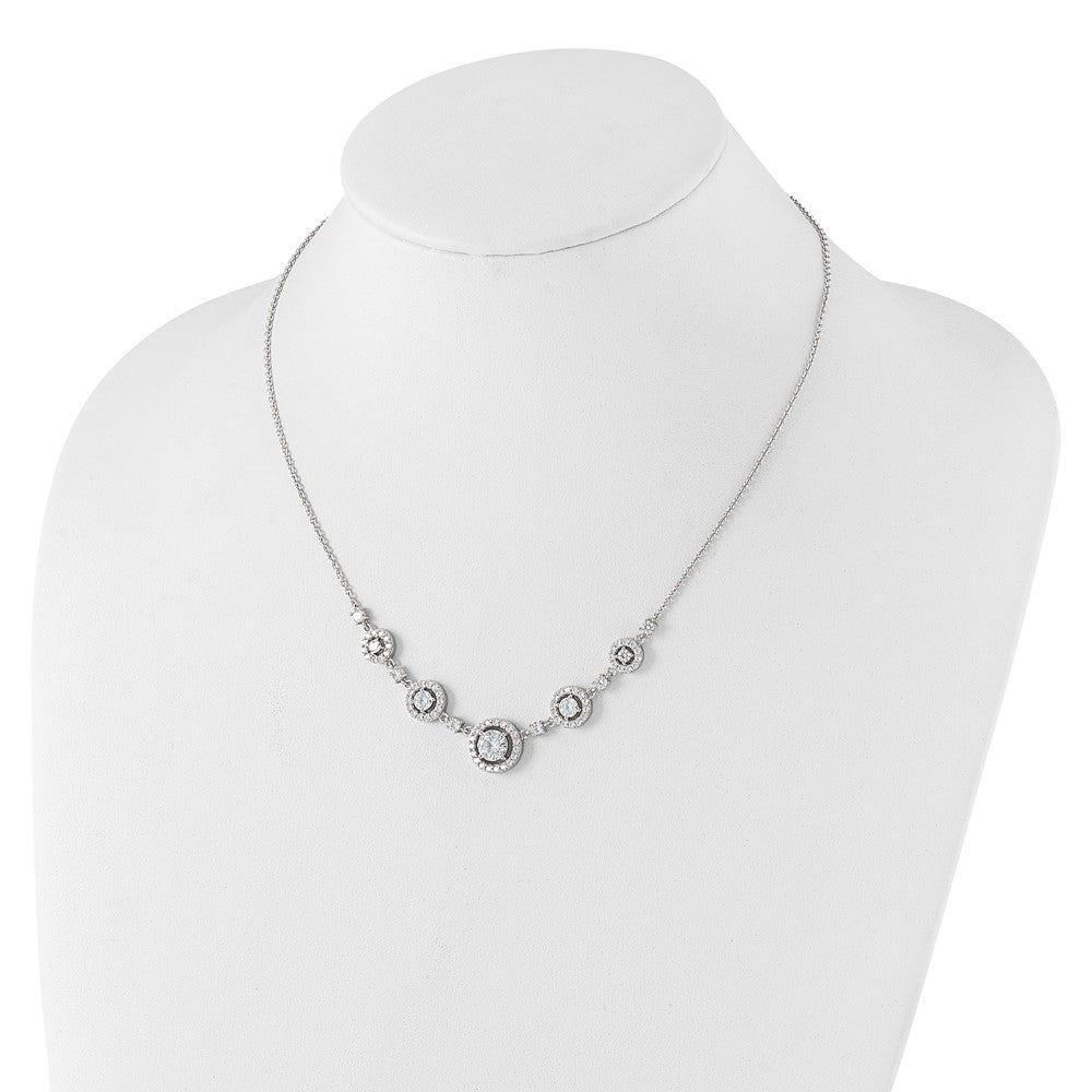 Sterlingsilber Cheryl M Rhodiniert Fantasie Zirkonia Kreise Halskette
