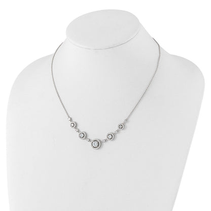 Sterlingsilber Cheryl M Rhodiniert Fantasie Zirkonia Kreise Halskette