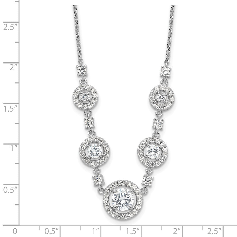 Sterlingsilber Cheryl M Rhodiniert Fantasie Zirkonia Kreise Halskette