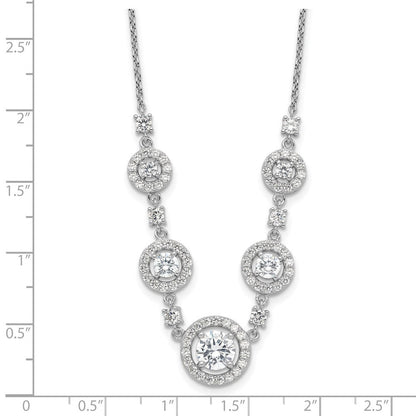 Sterlingsilber Cheryl M Rhodiniert Fantasie Zirkonia Kreise Halskette