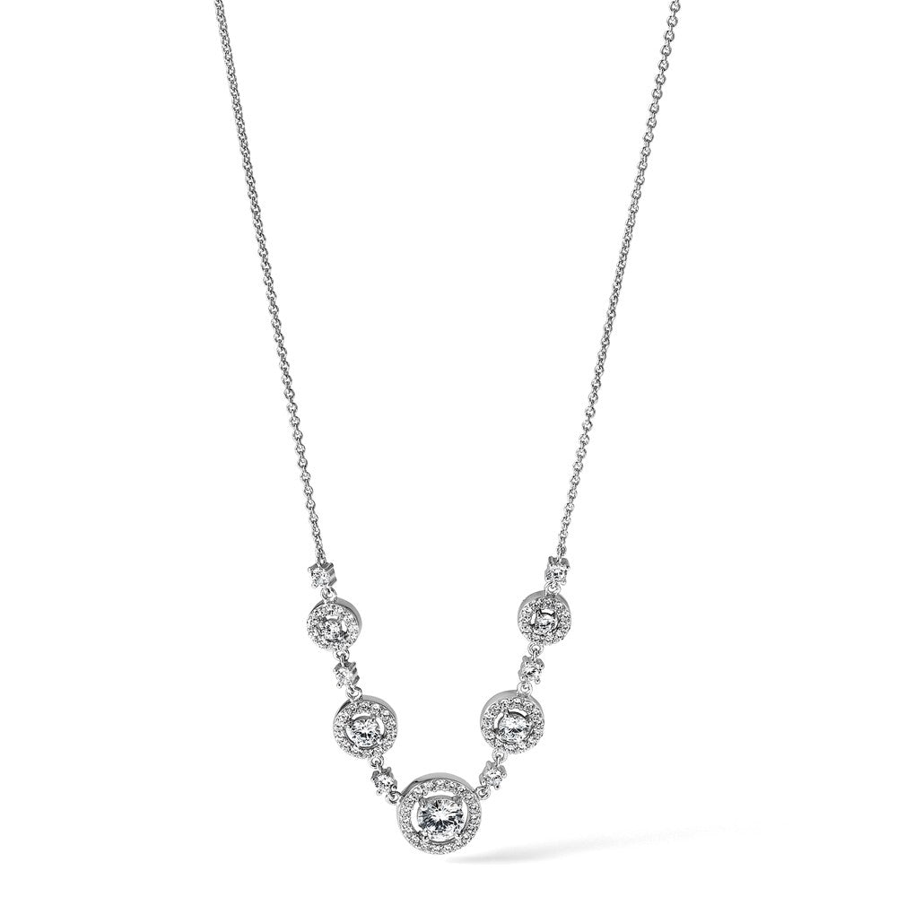 Sterlingsilber Cheryl M Rhodiniert Fantasie Zirkonia Kreise Halskette