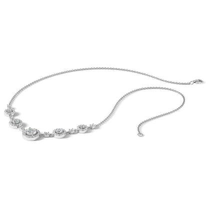 Sterlingsilber Cheryl M Rhodiniert Fantasie Zirkonia Kreise Halskette
