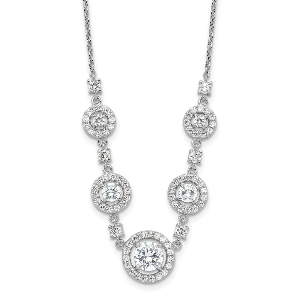 Sterlingsilber Cheryl M Rhodiniert Fantasie Zirkonia Kreise Halskette