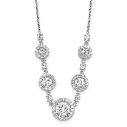 Sterlingsilber Cheryl M Rhodiniert Fantasie Zirkonia Kreise Halskette
