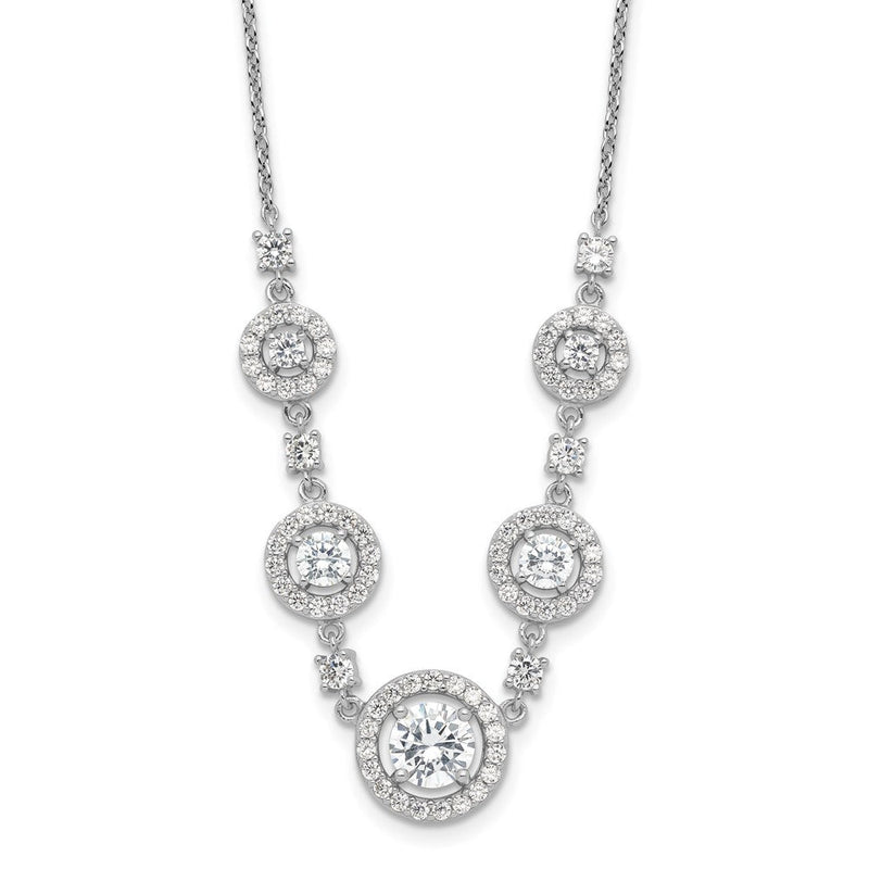Sterlingsilber Cheryl M Rhodiniert Fantasie Zirkonia Kreise Halskette