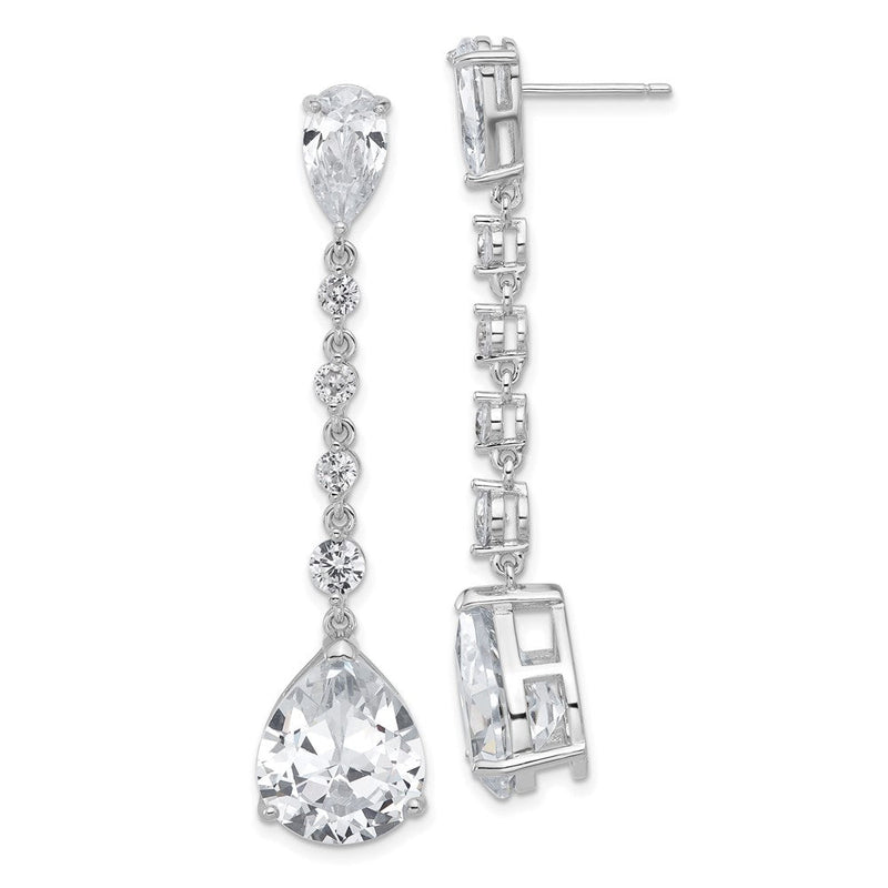 Sterlingsilber Cheryl M Rhodiniert Fantasie Tropfen Zirkonia Stecker Ohrhänger