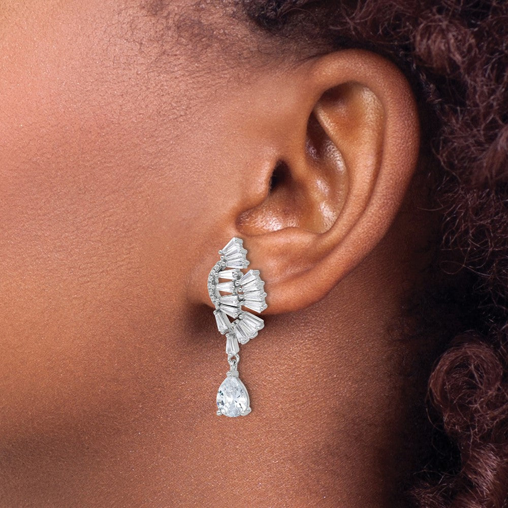 Sterlingsilber Cheryl M Rhodiniert Zirkonia Stecker Ohrhänger
