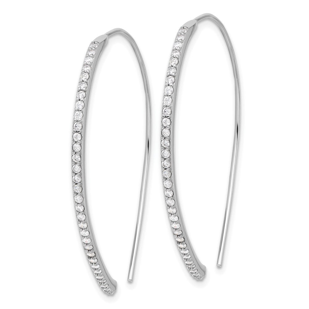 Sterlingsilber Cheryl M Rhodiniert Zirkonia Durchzieher-Ohrringe