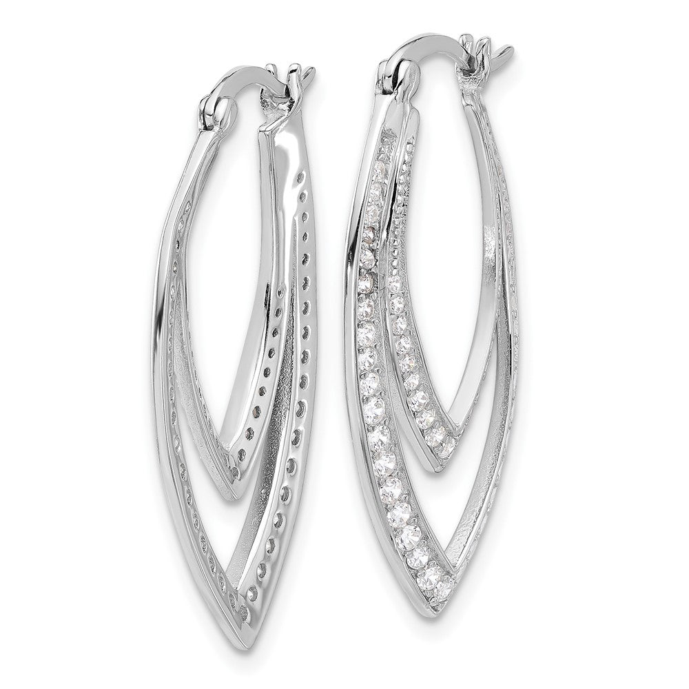 Sterlingsilber Cheryl M Rhodiniert Zirkonia Doppelt Marquise Creolen