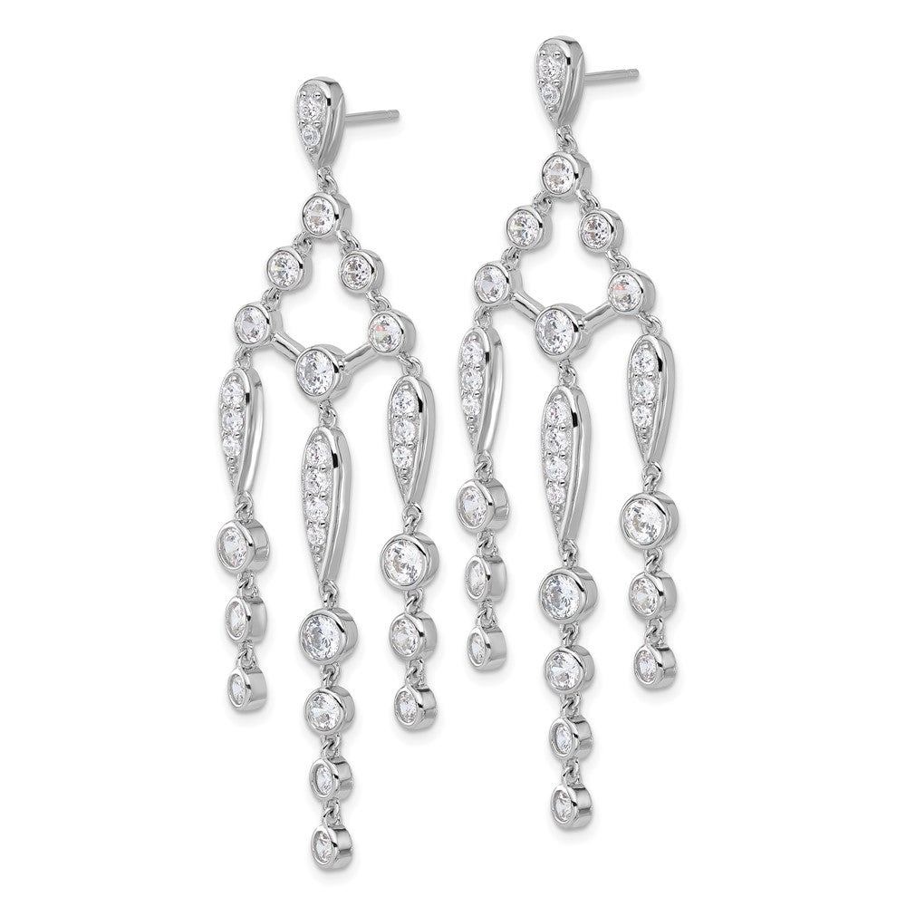 Sterlingsilber Cheryl M Rhodiniert Zirkonia Chandelier Stecker Ohrhänger