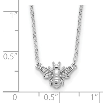 Sterlingsilber Cheryl M Rhodiniert Zirkonia Biene Halskette