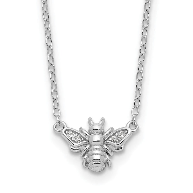 Sterlingsilber Cheryl M Rhodiniert Zirkonia Biene Halskette