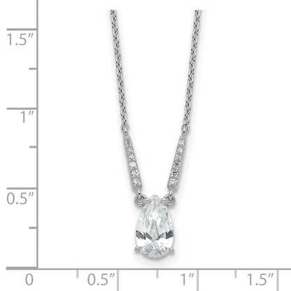 Sterlingsilber Cheryl M Rhodiniert Tropfen Geformt Zirkonia Halskette