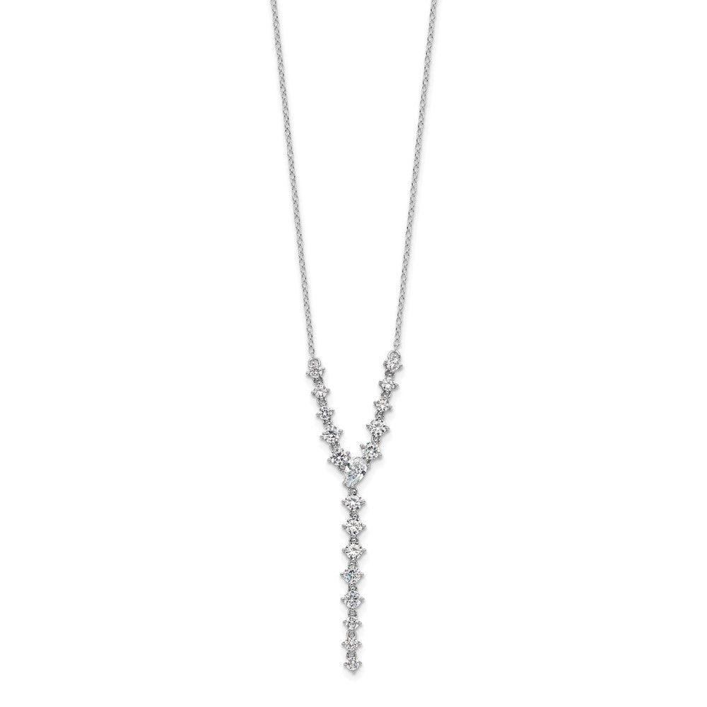 Sterlingsilber Cheryl M Rhodiniert Fantasie Zirkonia Y-drop Halskette