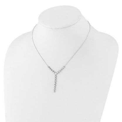 Sterlingsilber Cheryl M Rhodiniert Fantasie Zirkonia Y-drop Halskette