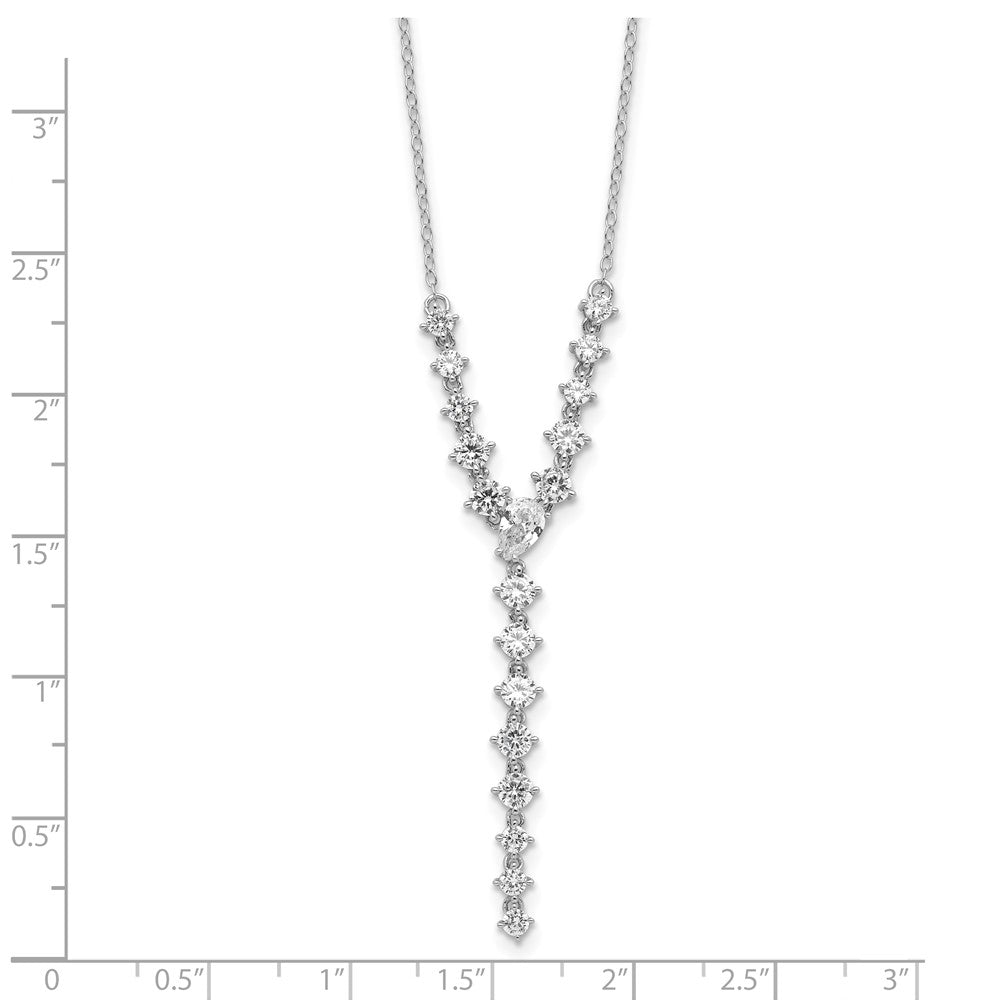 Sterlingsilber Cheryl M Rhodiniert Fantasie Zirkonia Y-drop Halskette