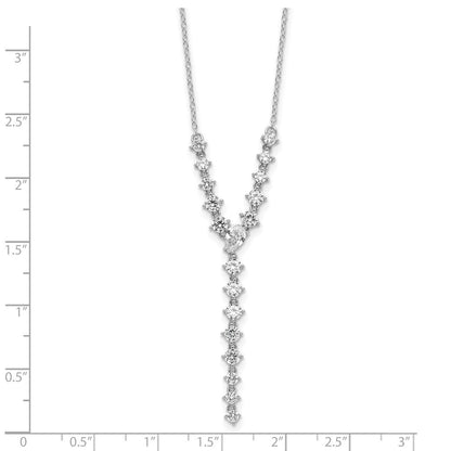 Sterlingsilber Cheryl M Rhodiniert Fantasie Zirkonia Y-drop Halskette