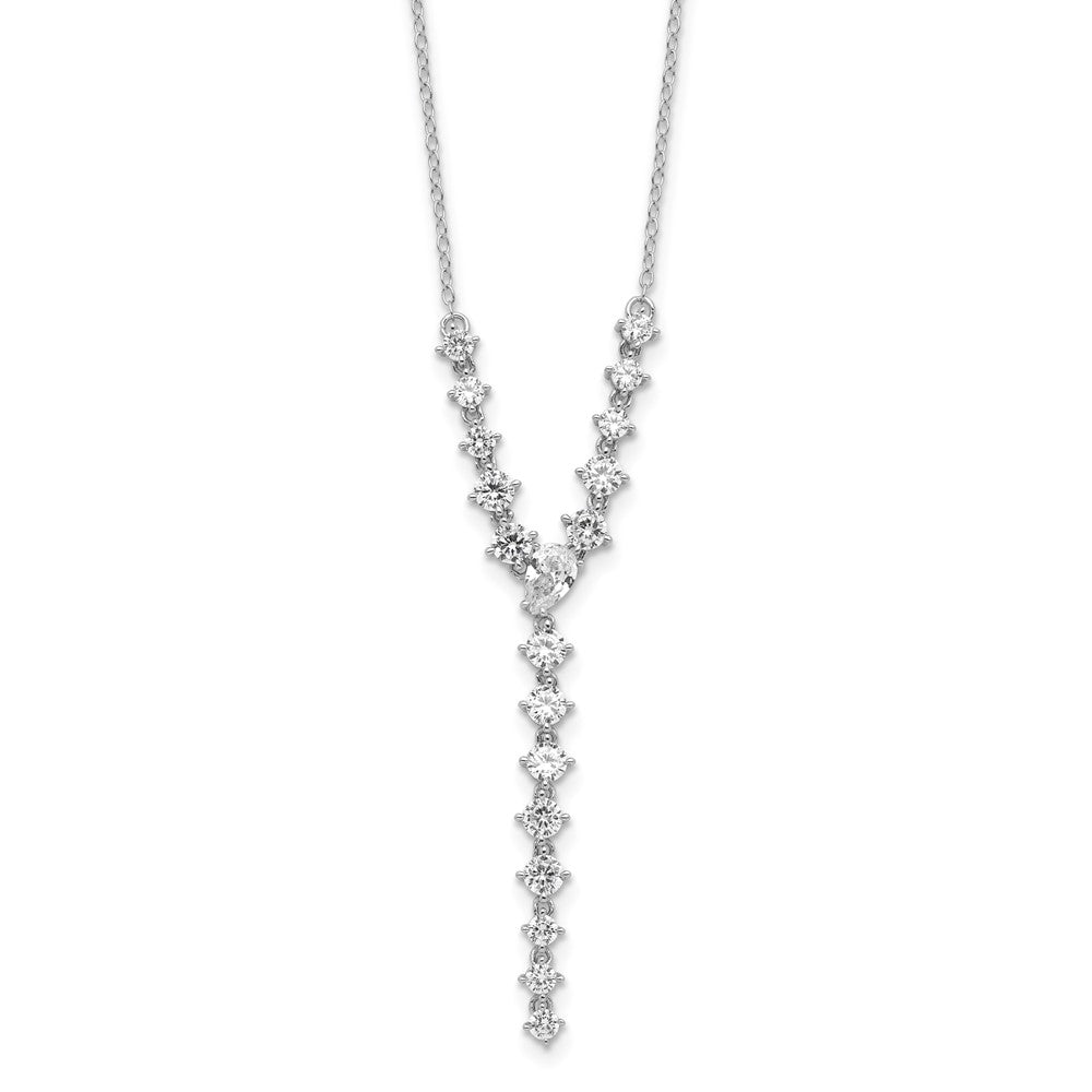 Sterlingsilber Cheryl M Rhodiniert Fantasie Zirkonia Y-drop Halskette