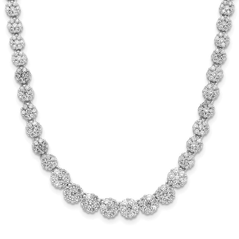Sterlingsilber Cheryl M Rhodiniert Fantasie Zirkonia mit 2 Zoll Verlängerung. Halskette