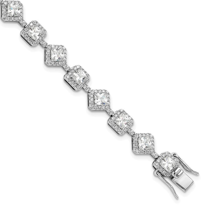 Sterlingsilber Cheryl M Rhodiniert Fantasie Kissen Zirkonia Armband