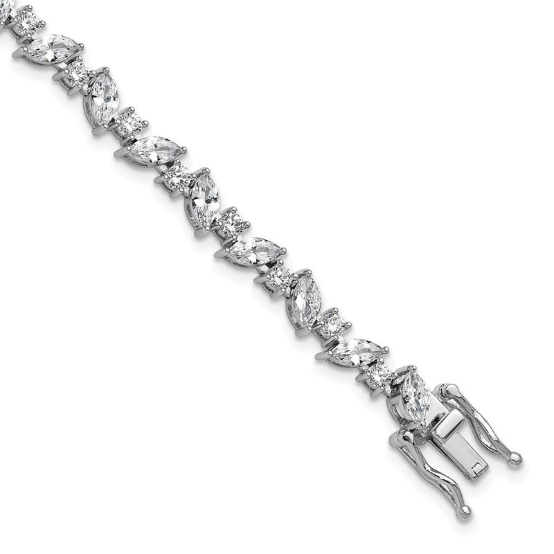 Sterlingsilber Cheryl M Rhodiniert Poliert Fantasie Marquise Zirkonia Armband